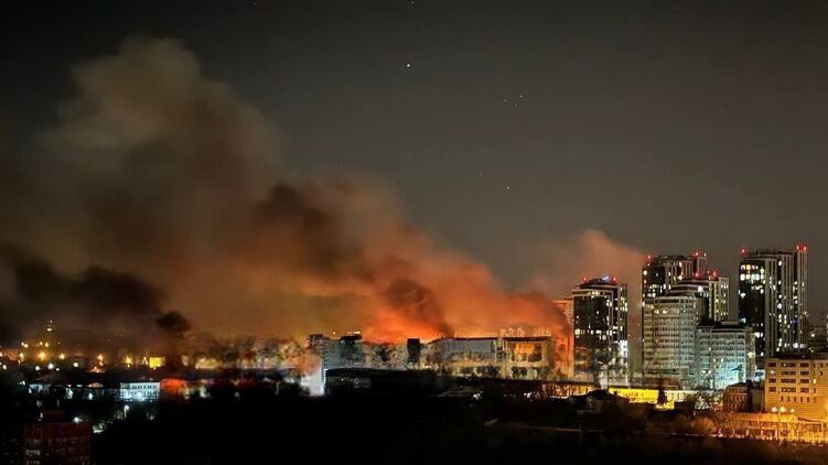 Панорама удара по Днепру вечером 26 марта