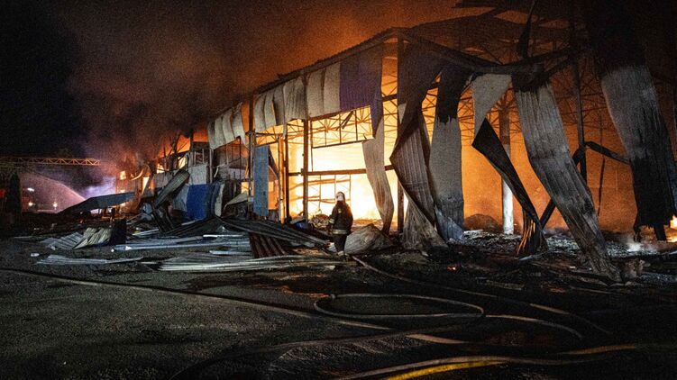 Последствия удара дрона в Харьковской области