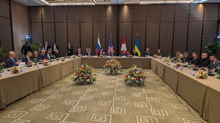 Учасники переговорів у Женеві. Скріншот