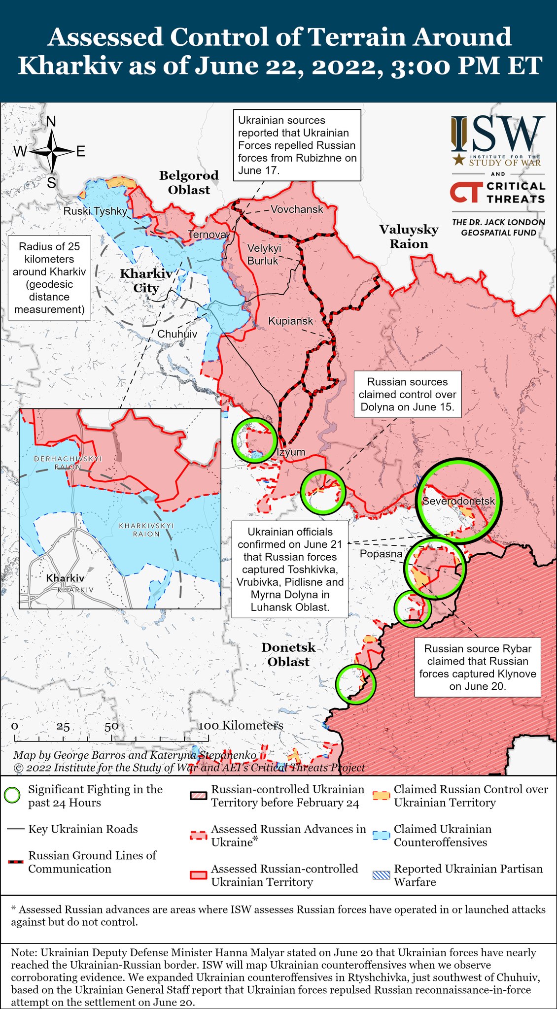 Карта боевых действий в Украине