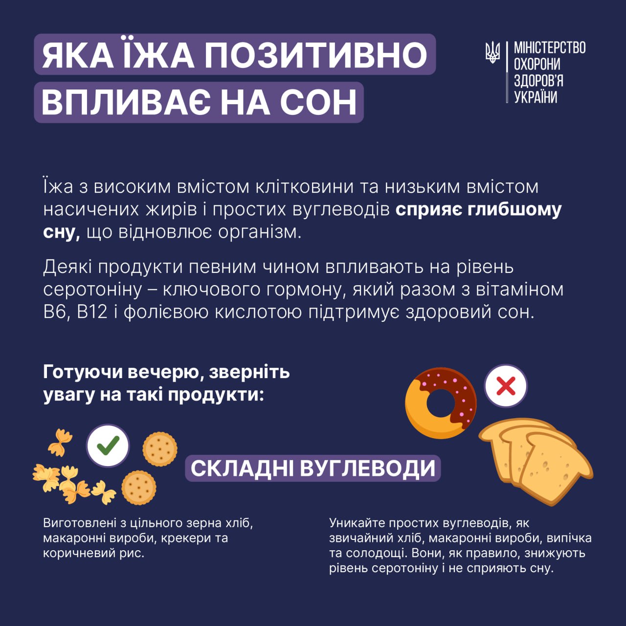 Які продукти позитивно впливають на сон