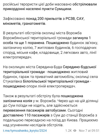 Российские войска обстреляли Сумскую область