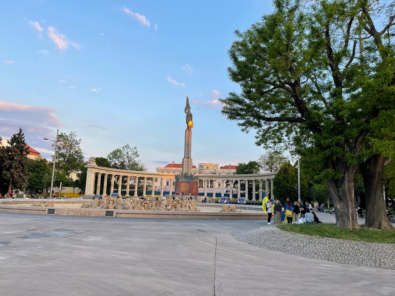 Украинский флаг в Вене