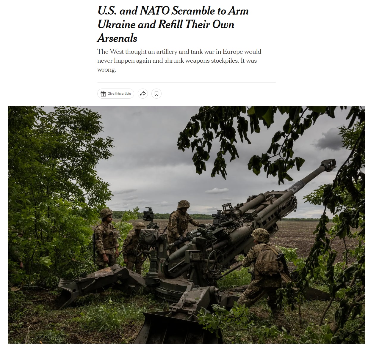 В странах НАТО не хватает оружия для Украины