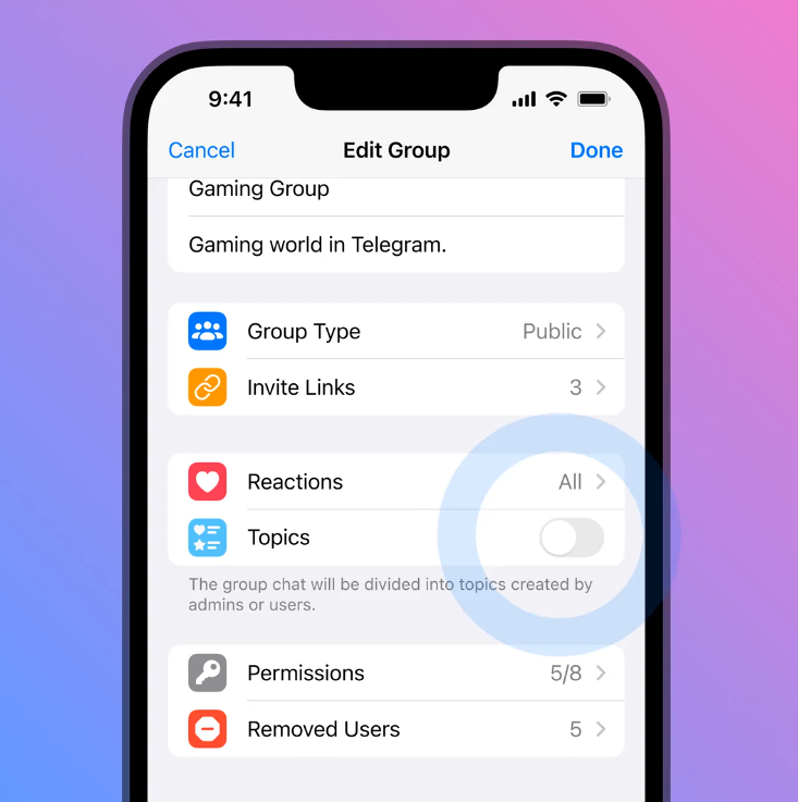 Новые функции в Telegram