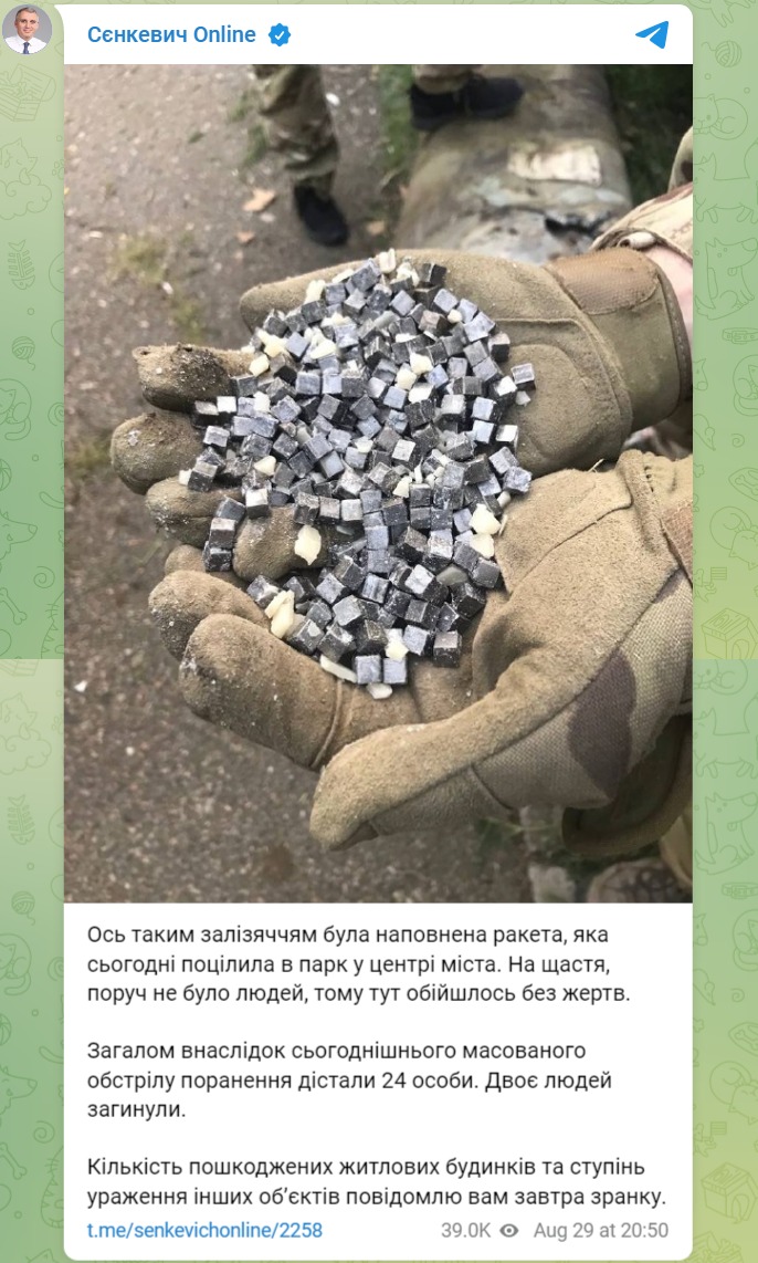 Скриншот из Телеграм Александра Сенкевича