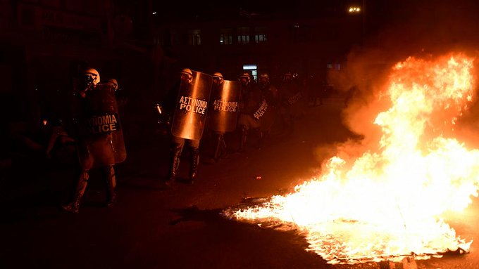 Протесты в Греции. Фото: twitter.com