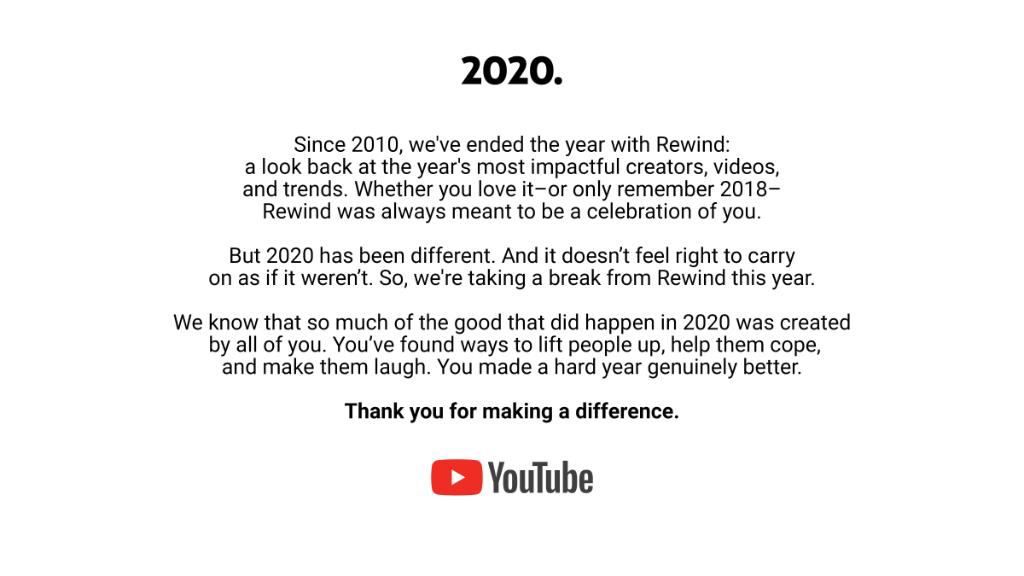 В этом году YouTube Rewind не будет