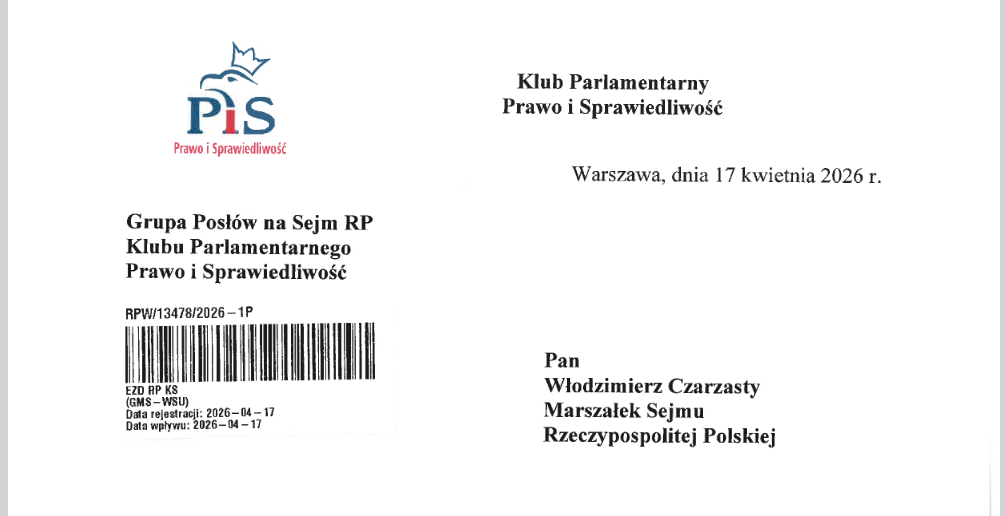 Снимок титульной страницы законопроекта RPW/13478/2026. Источник &ndash; sejm.gov.pl