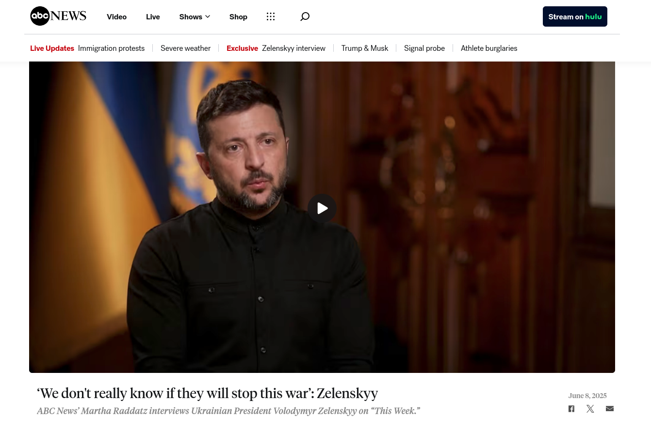 Знімок заголовка на abcnews.go.com