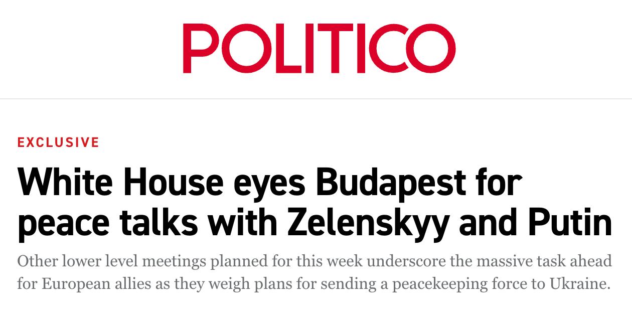 Знімок заголовка на politico.com