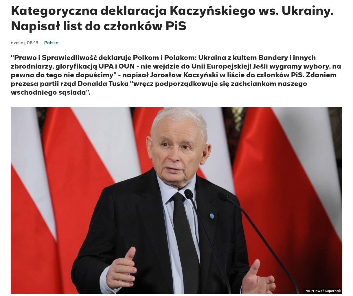 Снимок заголовка на polsatnews.pl &ndash; 