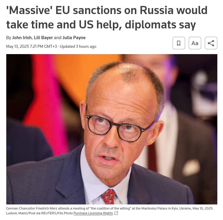 Снимок заголовка на reuters.com