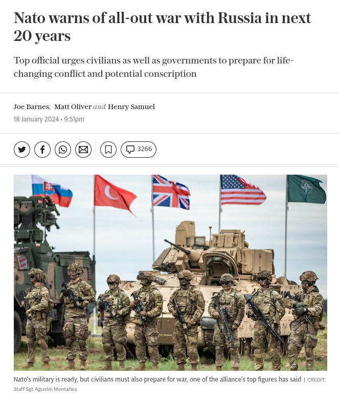 Снимок заголовка в The Daily Telegraph