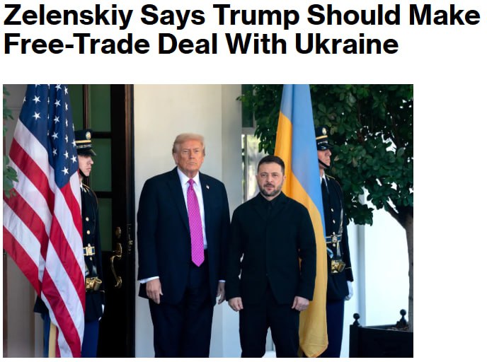 Знімок заголовка на bloomberg.com - Зеленський чекає відповідь Москви на мирний план США та України